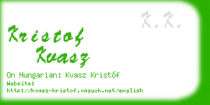 kristof kvasz business card