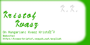 kristof kvasz business card